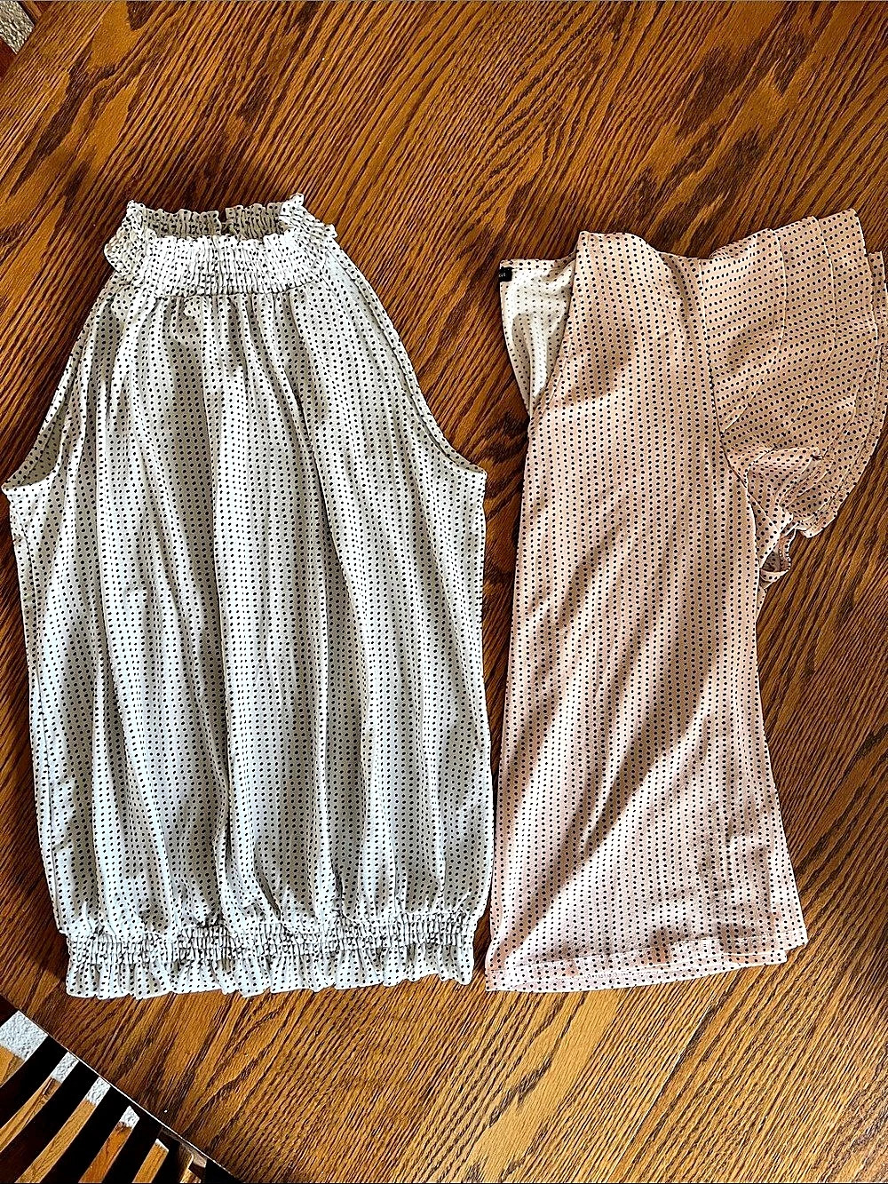 Adrianna Papell Polka Dot Smocked Halter small White NWT & Pink Medium bundle